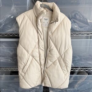 Cream Quilted Puffer Vest